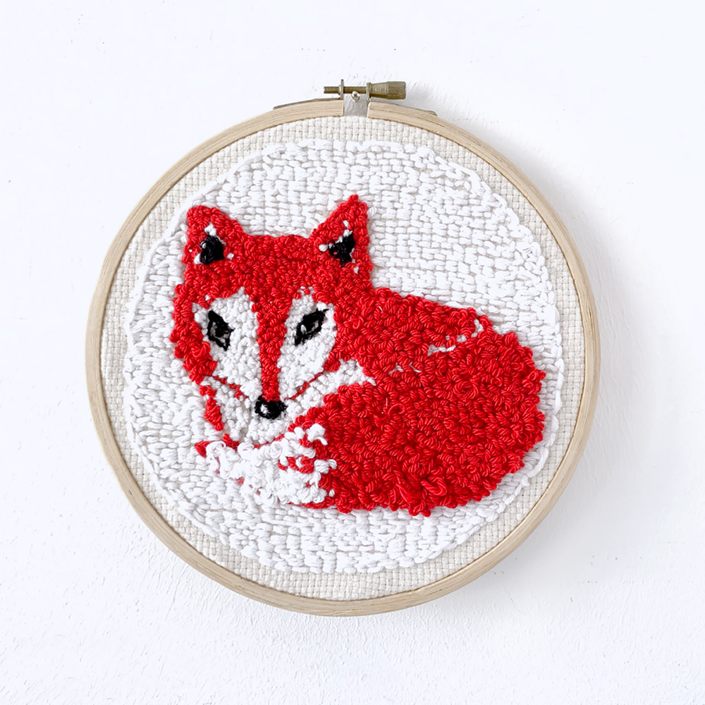 Punch Needle Bild Miss Red Fox