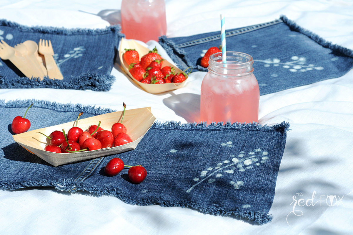 missredfox - 12giftswithlove 06 - Picknick - DIY Upcycling Jeans Servietten bleichen - 02